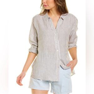 Tommy Bahama Yacht Me Knot Linen Blend Tea Leaf Olive White Button Down  SZ XS